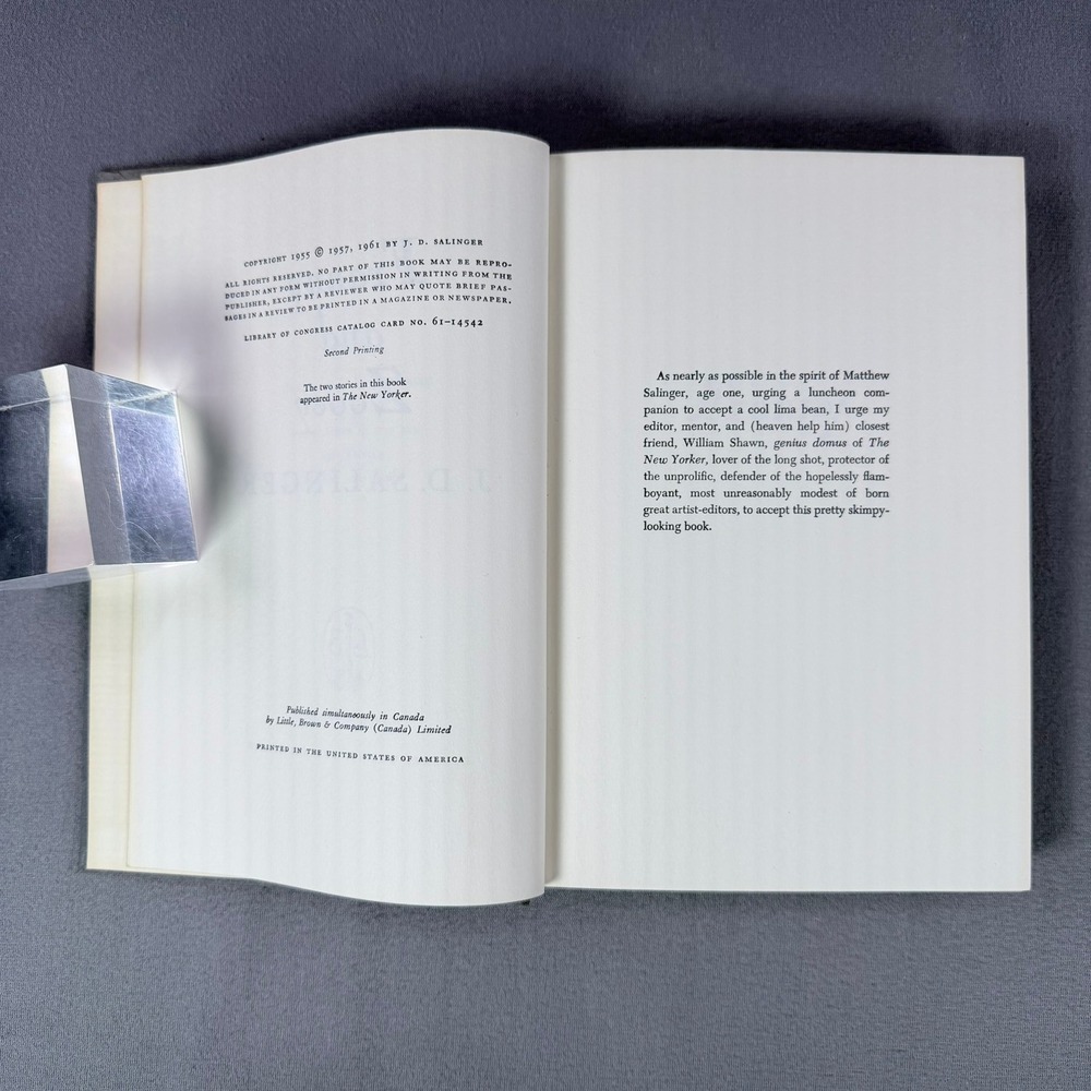 Franny and Zooey by J.D. Salinger 1961 Second Printing Hardcover Signed Fiction - Picture 6 of 12